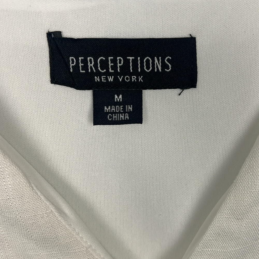 Perceptions New York Medium color blocked stripes linen blend sleeveless dress - Picture 3 of 8